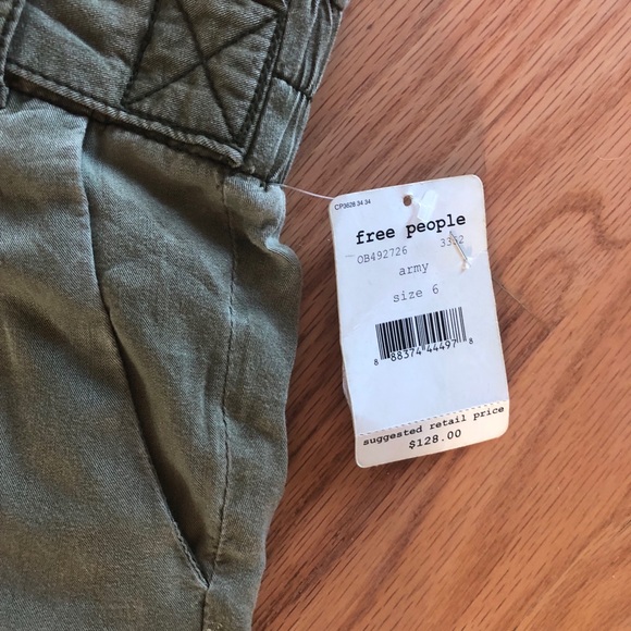 Free People Army Green Cropped Pants - Picture 2 of 4
